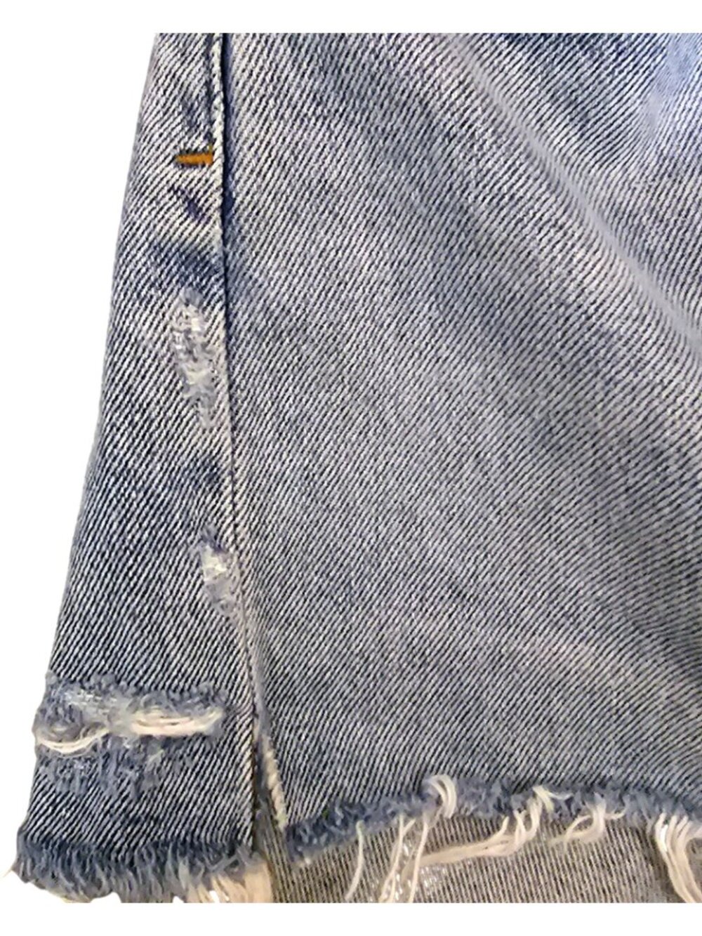 Agolde Women's Distressed High-Waist Denim Shorts With Frayed Hem Button Fly And - Picture 7 of 15